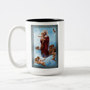 Our Lady of the Angels by William Bouguereau Two-Tone Coffee Mug