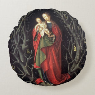 Our Lady of the Dry Tree c.1450 (oil on panel) Round Pillow
