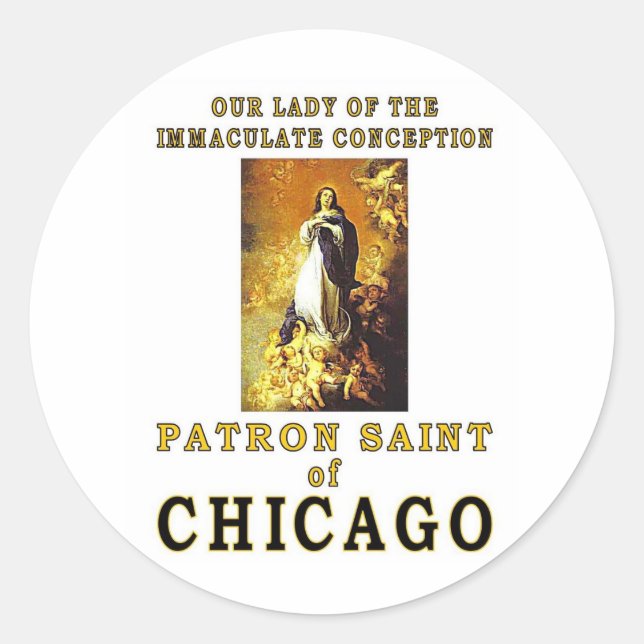 OUR LADY of the IMMACULATE CONCEPTION Classic Round Sticker (Front)