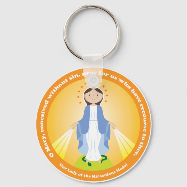 Our Lady of the Miraculous Medal Keychain (Front)