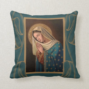 Our Lady of the Rosary Blessed Virgin Mary Throw Pillow