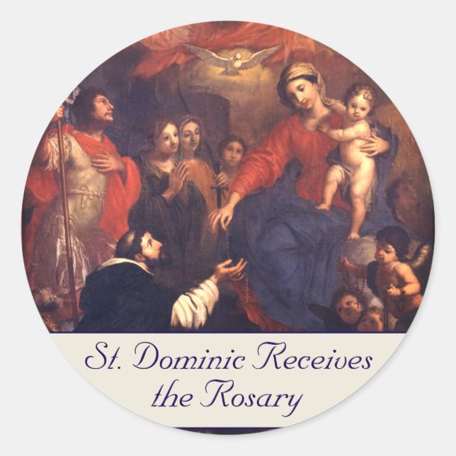 Our Lady of the Rosary Classic Round Sticker (Front)