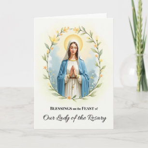 Our Lady of the Rosary Feast Day Blessings Wreath Card