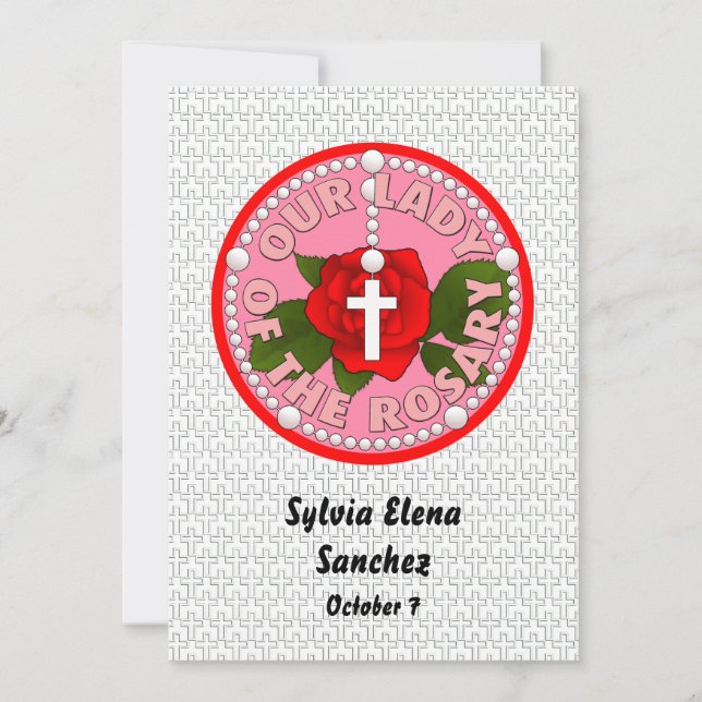Our Lady of the Rosary invite (Front)