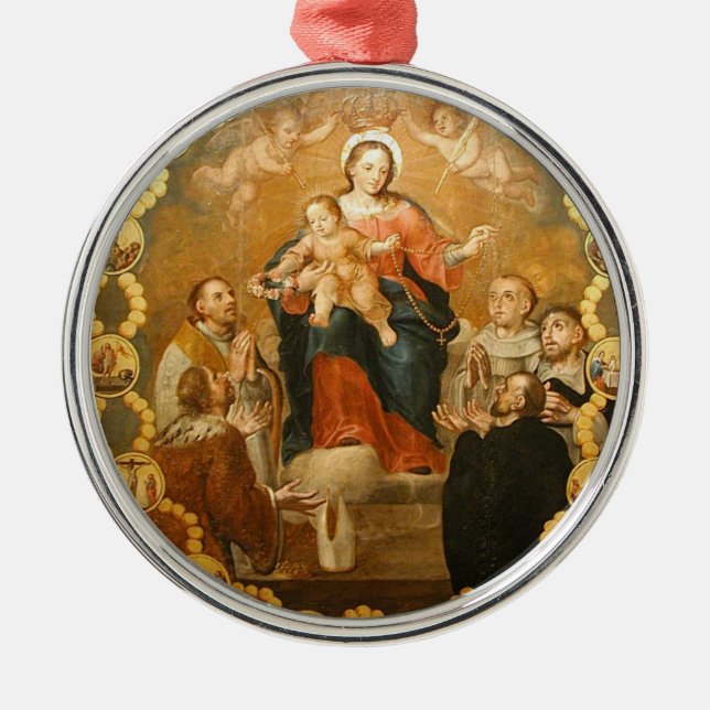 OUR LADY OF THE ROSARY METAL ORNAMENT (Front)