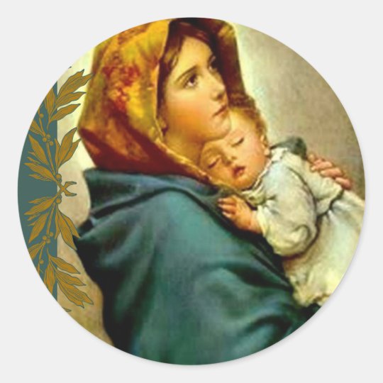 Our Lady of the Street Blessed Mother Child Jesus Classic Round Sticker