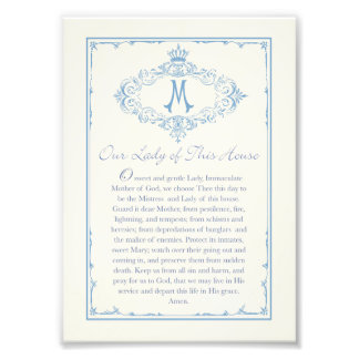 Our Lady of This House Prayer Printable 5x7 Photo Print