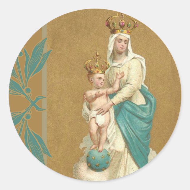 Our Lady of Victory Child Jesus Classic Round Sticker (Front)