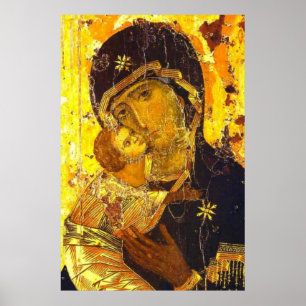 Our Lady of Vladimir Virgin Mary Icon 24x36 Poster