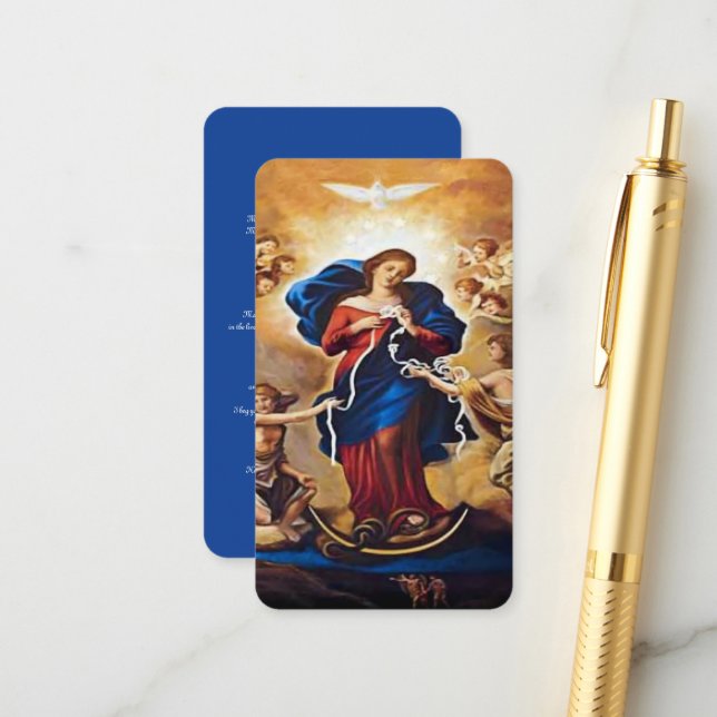 Our Lady Undoer of Knots Enclosure Card (Front/Back In Situ)
