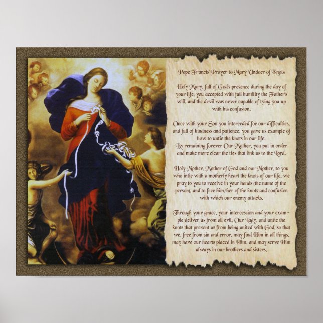 OUR LADY UNDOER OF KNOTS PRAYER POSTER (Front)