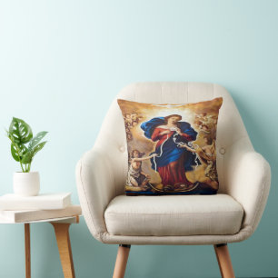 Our Lady Undoer of Knots Throw Pillow