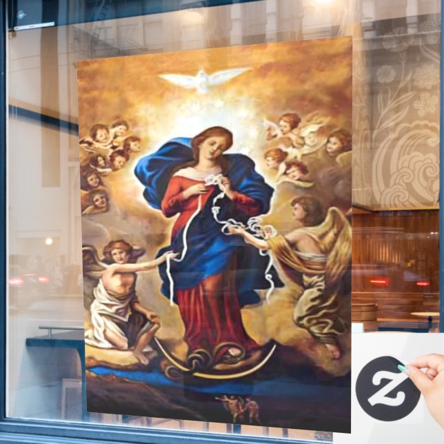 Our Lady Undoer of Knots Window Cling (Cafe Window)