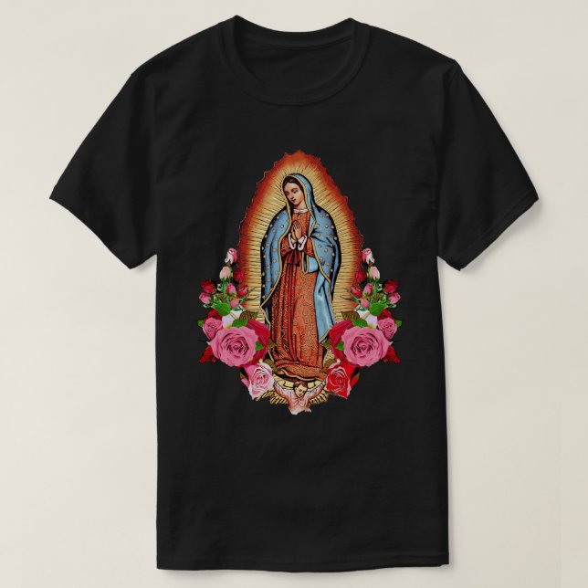 Our Lady Virgen De Guadalupe Virgin Mary Gracias M T-Shirt (Design Front)