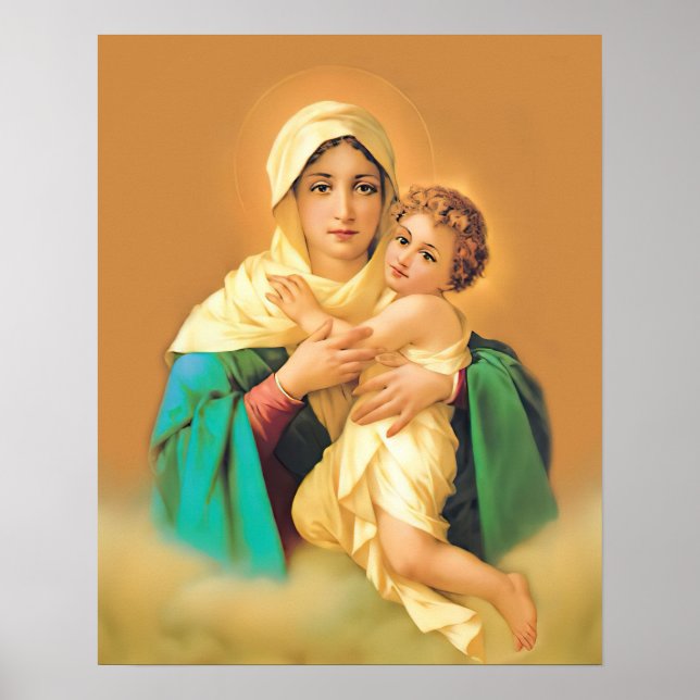 Our Lady Virgin Mary Refuge Sinners Catholic Saint Poster (Front)