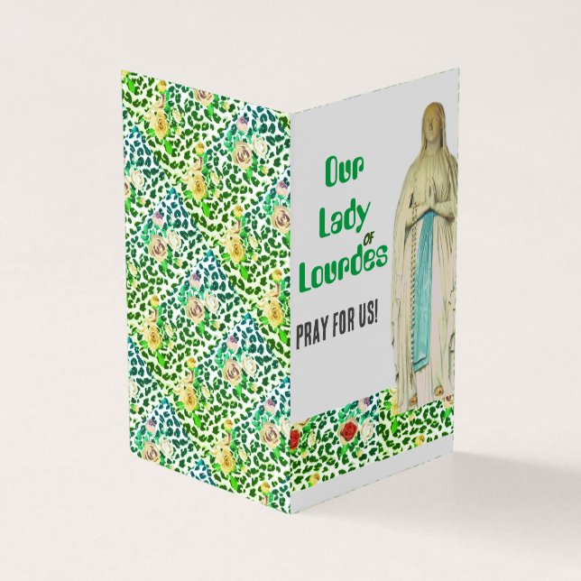 Our Lafy of Lourdes Pray Card (Outside)