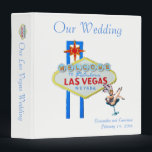 Our Las Vegas Wedding Binder<br><div class="desc">Las Vegas album features the famous welcome sign and fun, vintage style casino showgirl art on a class white background. All design elements are templates that may be personalized or deleted. This Las Vegas binder makes a perfect photo album: insert the type of photo pages you prefer and make the...</div>