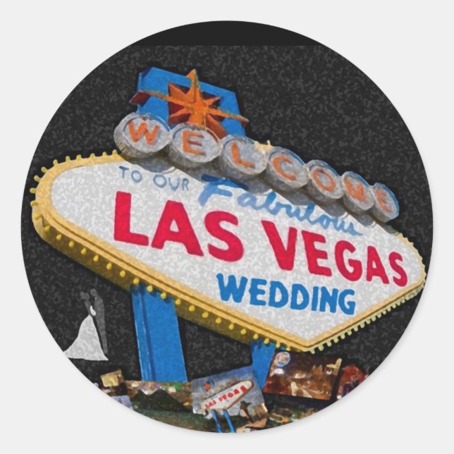 Our Las Vegas Wedding Sticker with brush stroke lo (Front)