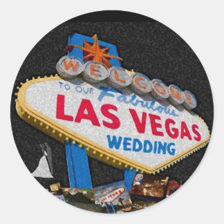 Our Las Vegas Wedding Sticker with brush stroke lo