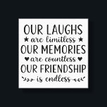 Our Laughs Are Limitless Friendship Quote  Canvas Print<br><div class="desc">”Our Laughs Are Limitless Friendship Quote | Endless Friendship Typography Art” Celebrate the power of friendship with this heartwarming “Our Laughs Are Limitless, Our Memories Are Countless, Our Friendship Is Endless” design — a timeless quote that captures the essence of love, laughter, and lasting connection. Perfect for best friend gifts,...</div>