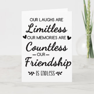 Our Laughs Are Limitless Friendship Quote Card