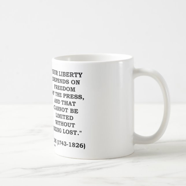 Our Liberty Depends On Freedom Of The Press Coffee Mug (Right)