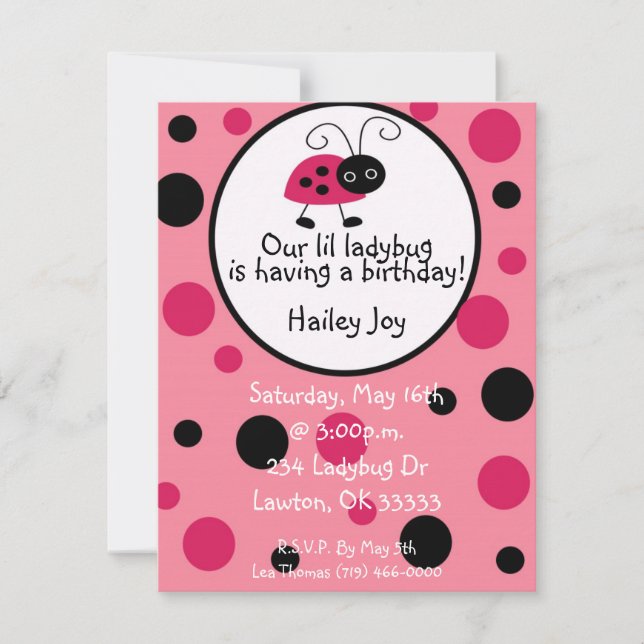 Our lil ladybug, is having a ... invitation (Front)