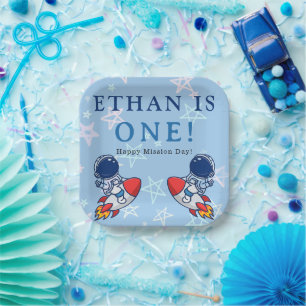 Our Little Astronaut Turns One! Space Party Plate