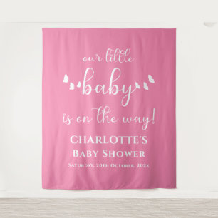 Our Little Baby Is On The Way Baby Shower Backdrop Tapestry