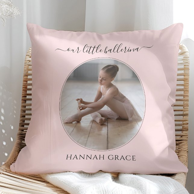 Our Little Ballerina Pale Pink  Throw Pillow (Creator Uploaded)