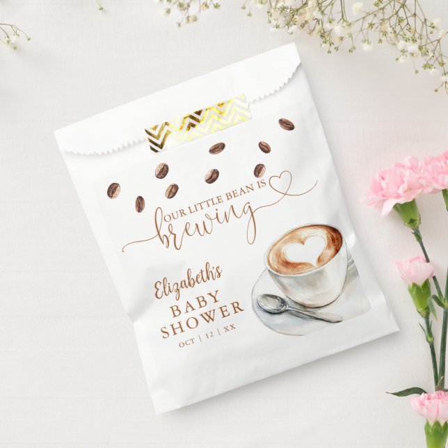 Our Little Bean Is Brewing Coffee Baby Shower Favour Bag (Sealed)