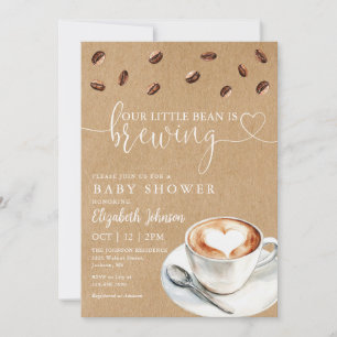 Our Little Bean Is Brewing Coffee Baby Shower Invitation