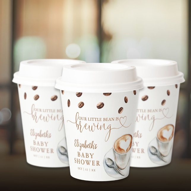 Our Little Bean Is Brewing Coffee Baby Shower Paper Cups (Our Little Bean Is Brewing Coffee Baby Shower Paper Cups)