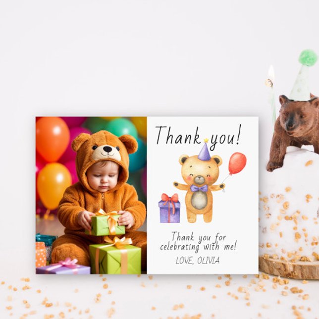 Our Little Bear Birthday Thank you Card (Creator Uploaded)