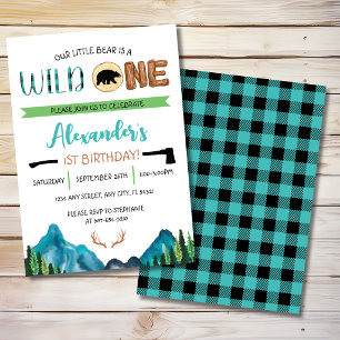 Our Little Bear is a Wild One Birthday Invitation