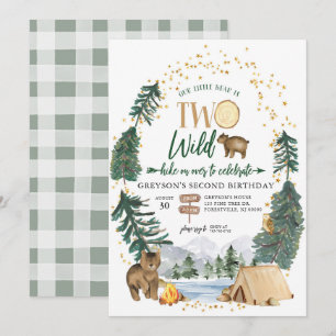 Our Little Bear is Two Wild Birthday Invitation