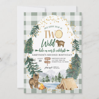 Our Little Bear is Two Wild Birthday Invitation