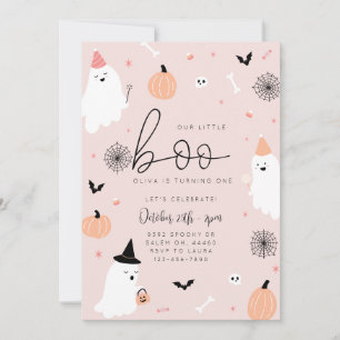 Our Little Boo - 1st Birthday Halloween Invitation