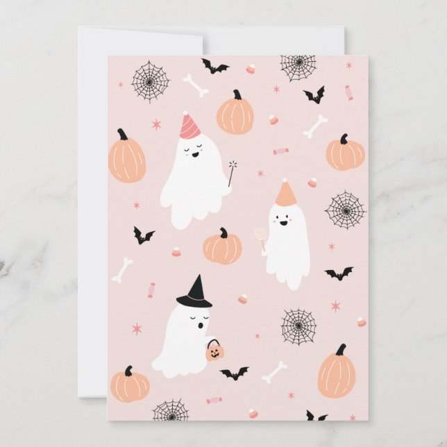 Our Little Boo - 1st Birthday Halloween Invitation (Back)