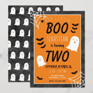  Our Little Boo 2nd Birthday Ghost Halloween Invitation