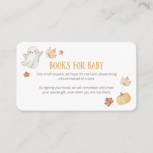 Our Little Boo Autumn Baby Shower Books for Baby Enclosure Card