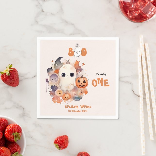 Our Little Boo Halloween 1st Birthday  Napkin (Insitu)