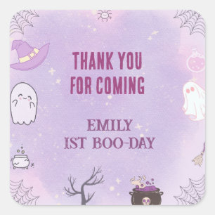 Our Little Boo Halloween 1st Birthday  Square Sticker
