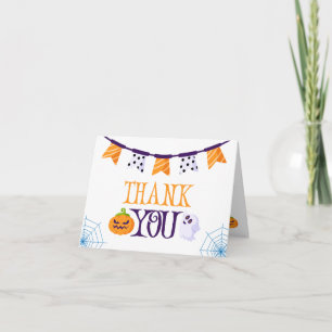 Our Little Boo Halloween 1st Birthday Thank You  Card