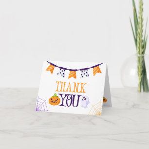 Our Little Boo Halloween 1st Birthday Thank You Card