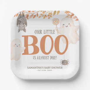 Our Little Boo Is Almost Due Baby Shower Paper Plate
