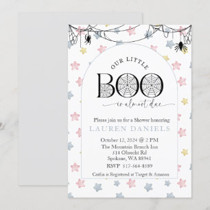 Our Little Boo is almost due Halloween Baby Invitation