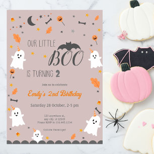 Our Little Boo is Turning, Halloween Birthday Invitation