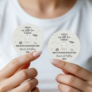 Our Little BOO is turning ONE! Halloween Birthday Classic Round Sticker