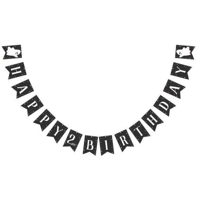 Our Little Boo is Turning Two Birthday Party  Bunting Flags (All)